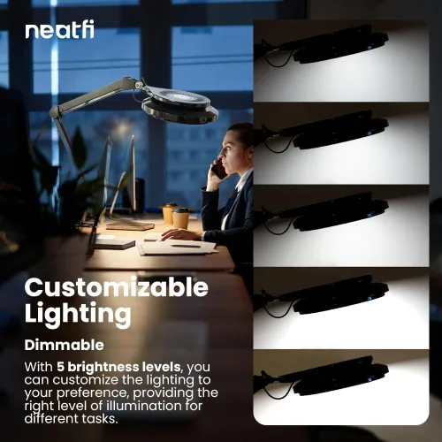 Vista 5 de Neatfi Lámpara de escritorio LED 3,000 lúmenes 30 W 320 LED SMD Regulable Temperatura de color de 3000K a 6500K Luz de escritorio