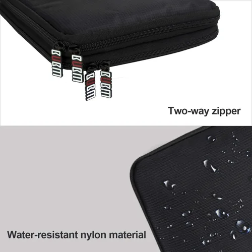 Vista 6 de Organizador de equipaje con doble capa para viajes BUBM, para llevar dispositivos y accesorios electrónicos., Negro, 2 capas M Bolsa de viaje
