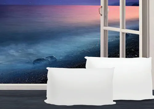 Vista 2 de Ramanta Home Juego de 2 cojines de 12 x 20 pulgadas – Almohadas blancas para sofá o cama, relleno de cojín de funda