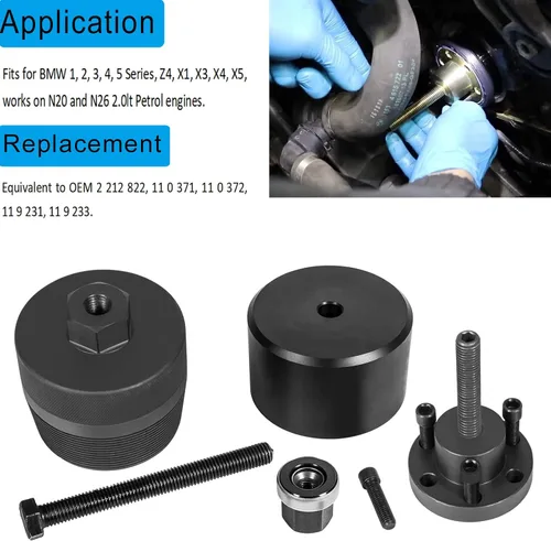 Vista 2 de YMT 2241 Kit de instalador e removedor de sello del cigüeñal delantero adecuado para BMW N20, N26-110371, 110372, 2212822, 119231, 119233