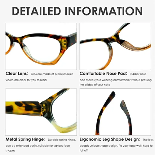 Vista 6 de Cateye - Gafas de lectura para mujer, con bloqueo de luz azul, con bisagra de resorte