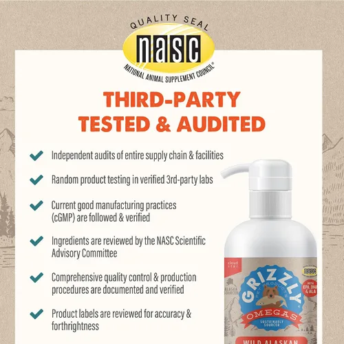 Vista 7 de Grizzly Aceite de salmón Complemento alimenticio para gatos Omega 3 ácidos grasos, 4 onzas