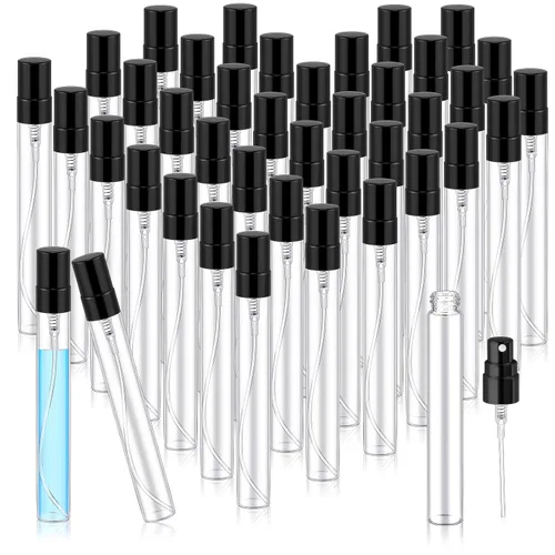 Vista 17 de Zhehao 1 mini botellas de spray de 0.2 fl oz de vidrio transparente para perfume, atomizador de perfume de niebla fina, portátil, recipientes vacíos