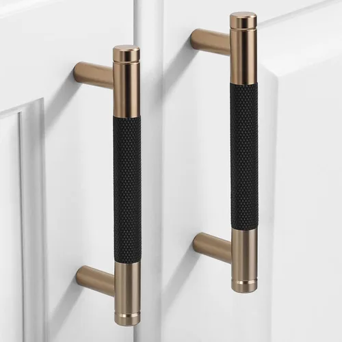 Vista 15 de 9BUILD Tiradores de barra en T de níquel satinado cepillado de 3 pulgadas, paquete de 10 manijas para gabinetes de cocina y tiradores de cajón