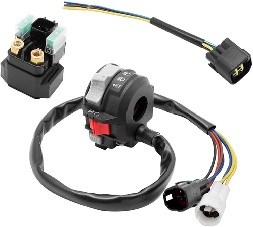 Vista 2 de M MATI Start Interruptor de parada, relé solenoide de arranque y enchufe para Yamaha Raptor 700 700R YFM700/700R 2006-2023 1S3-83973-11-00