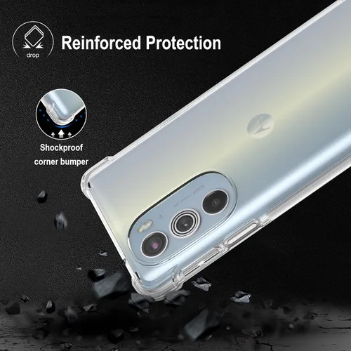 Vista 4 de Cresee Funda para Motorola Edge Plus 2022/Edge Plus 5G UW 2022, funda transparente con parachoques de esquina reforzado, ajuste delgado, funda
