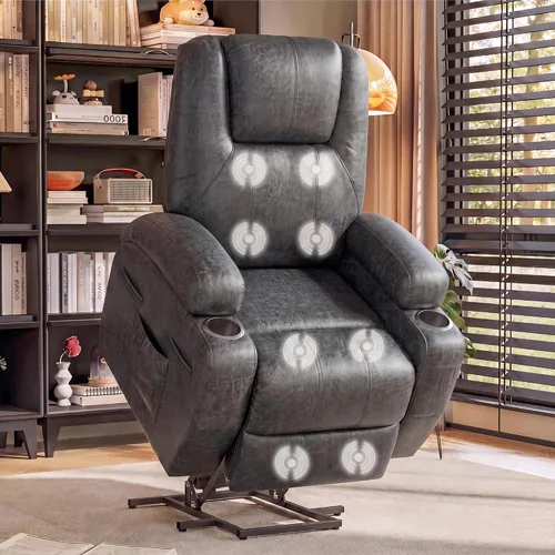 Vista 11 de Flamaker Silla reclinable eléctrica para personas mayores Beige