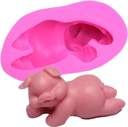 Vista 10 de Molde de Silicona de Cerdo para Baño para Jabón, Vela, Fondant, Chocolate, Caramelo, Decoración de Tarta, Herramientas de Pastelería, Molde