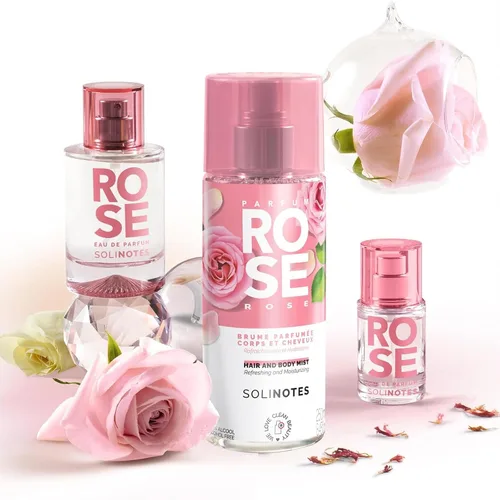 Vista 9 de Solinotes Rose Body & Hair Mist, Fragancia perfumada en aerosol, Francia, 8.5 fl oz