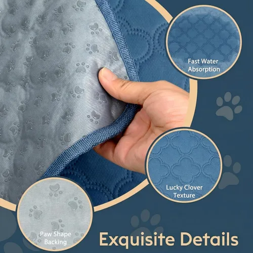 Vista 5 de FunFurry Forro lavable para jaula de conejillo de indias, paquete de 4 almohadillas reutilizables y lavables, ropa de cama impermeable