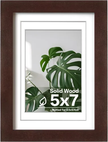 Vista 221 de Egofine - Portarretratos de 4 x 6 pulgadas, de madera maciza con plexiglás, para fotos de 3.5 x 5 con paspartú o de 4 x 6 sin paspartú, para colocar