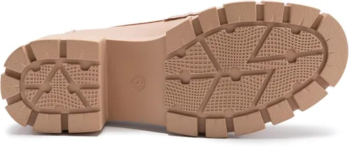 Vista 5 de Athlefit Mocasines de plataforma para mujer, sin cordones, suela gruesa, con cadena y punta redonda, zapatos de trabajo de negocios