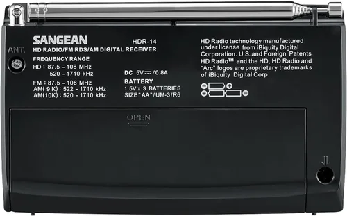 Vista 4 de Sangean HDR-14 HD Radio/FM Stereo/AM Radio Portátil