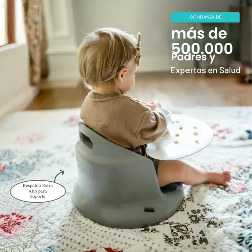 Vista 5 de Upseat El piso ergonómico original para bebé y asiento elevador con bandeja, desarrollado con fisioterapeutas para una postura vertical y un Gris