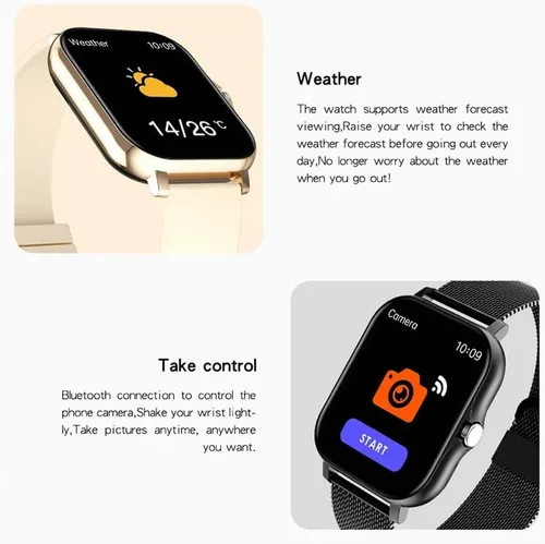 Vista 6 de PASOY Reloj inteligente para teléfonos Android e iOS, pantalla táctil de 1.83 pulgadas, reloj de llamadas, rastreador de actividad física, IP68