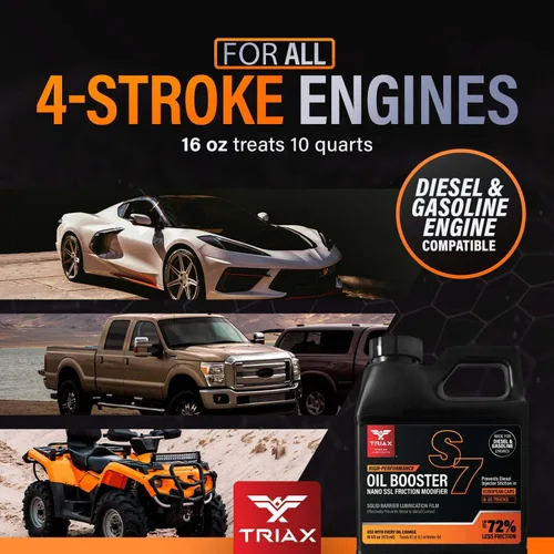 Vista 5 de Triax Max Oil Booster S7, limpiador de lodos de motor, refuerzo TBN, modificador de fricción, estabilizador de viscosidad, inhibidor de oxidación