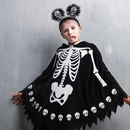 Vista 4 de Newcotte 2 piezas de disfraz de esqueleto de Halloween para mujer