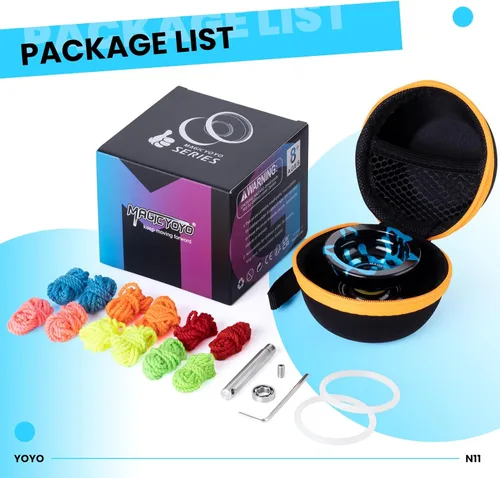 Vista 7 de MAGICYOYO N11 Yo-yo profesional no sensible para avanzados, yo-yo de trucos de metal de modo dual con rodamiento de yo-yo sensible para niños