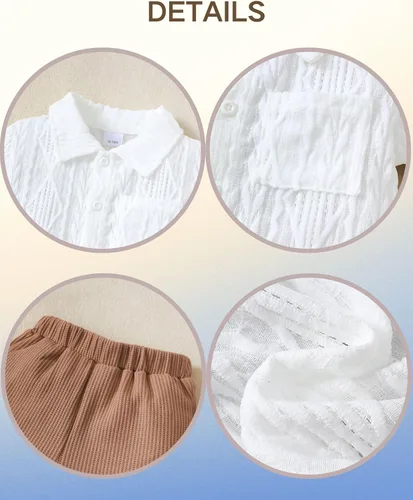 Vista 75 de Conjunto de ropa de verano para bebé y niño, camiseta de manga corta de algodón, pantalones cortos de dinosaurios, conjunto de ropa para niño