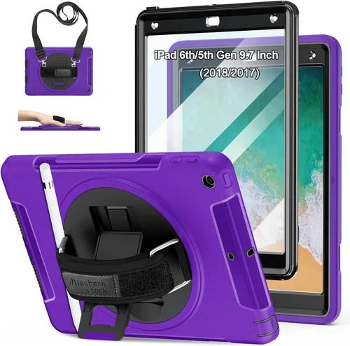 Vista 14 de Funda para iPad de 6ª/5ª generación de 9.7 pulgadas: Funda de TPU para iPad 9.7 (2018/2017) y iPad Air 2 de 9.7" con protector de pantalla - Soporte