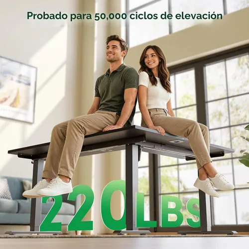 Vista 7 de FEZIBO - Escritorio de pie en forma de L de 63" x 55", altura ajustable, escritorio de computadora de esquina eléctrica de 63 pulgadas, escritorio