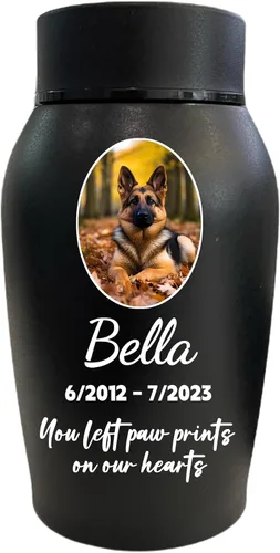 Vista 11 de Urnas personalizadas para cenizas de perros y gatos, nombre de mascota personalizado para urnas de cremación, urnas de recuerdo conmemorativas
