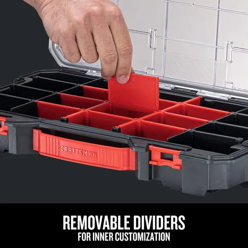 Vista 3 de CRAFTSMAN VERSASTACK Organizador de almacenamiento, organizador de piezas pequeñas, 20 compartimentos, tapa incluye pestillo seguro (CMST17828)