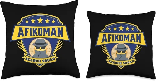 Vista 3 de Pesach Seder Matzah Gifts for Family and Friends Afikoman Search Squad Girl, Seder, divertida almohada de Pascua, 16 x 16 pulgadas, multicolor