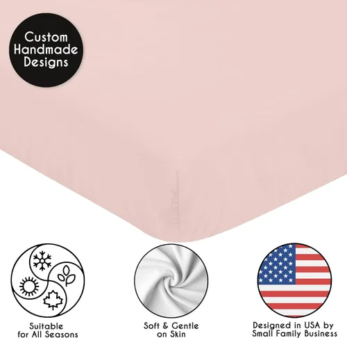 Vista 5 de Sweet Jojo Designs Sábanas ajustables para cuna de bebé (rosa sólido) para niñas, guardería infantil, habitación de niños pequeños - Tamaño estándar