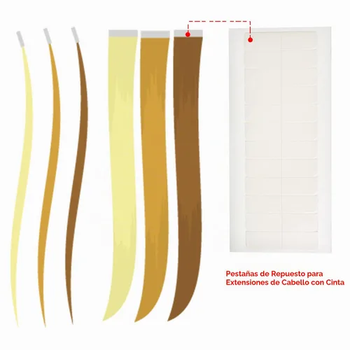 Vista 3 de Blulu 360 extensiones de cabello con cinta adhesiva de doble cara