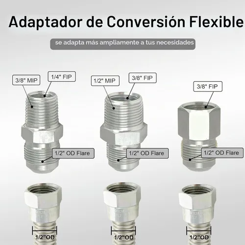 Vista 2 de TTFLEX Kit de línea de gas flexible de 22 pulgadas con válvula de cierre