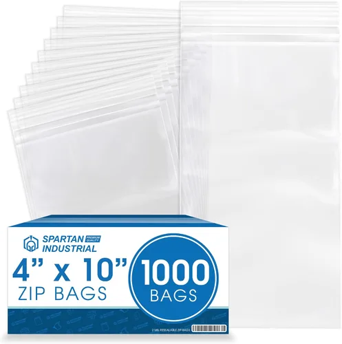 Vista 10 de Spartan Industrial - 2" X 3" (1000 unidades) 2 mil, bolsas de plástico con cierre transparente reutilizables con cierre de seguridad resellable