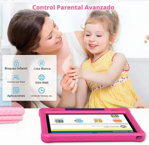 Vista 3 de PRITOM Tablet Android 15, Tablet nueva de 10'' para niños, control parental, 64GB+1TB ampliables para niños, WiFi6, educativa, juegos, software