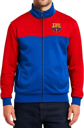 Vista 12 de Icon Sports Chaqueta deportiva de fútbol con licencia oficial del FC Barcelona, unisex para adultos