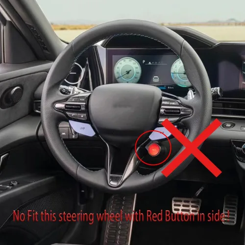 Vista 3 de YOUTOOCAR Cubierta inferior del volante de fibra de carbono compatible con Hyundai Elantra N, Hyundai Veloster N, Hyundai Kona N, accesorios