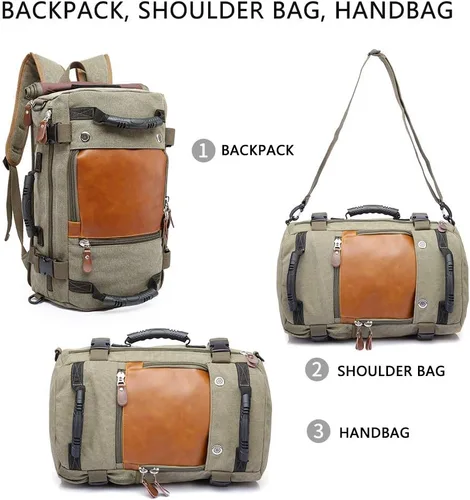 Vista 7 de KAKA - Mochila duradera resistente al desgaste, mochila de viaje con bolsa de viaje