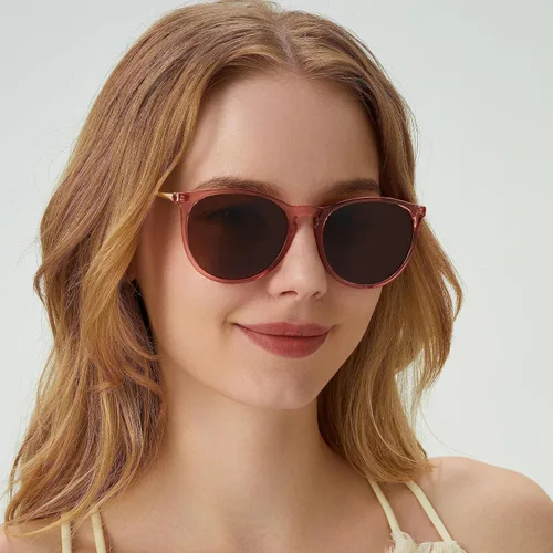 Vista 2 de Yaserra Lentes de sol polarizados redondos clásicos retro, lentes de espejo TAC, estilo de diseñador de moda, para mujeres y hombres, protección