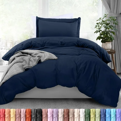 Vista 13 de Utopia Bedding Juego de funda de edredón tamaño individual - 2 piezas con cierre de cremallera - 1 funda de edredón 68X90 pulgadas y 1 funda de Beige