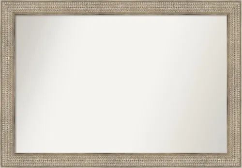 Vista 290 de Amanti Art Espejo de baño plateado para sobre fregadero, 26 x 26 pulgadas, espejo cuadrado de níquel pulido, marco de madera tradicional mediano, se
