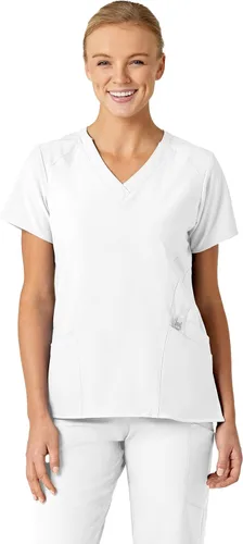 Vista 25 de Uniformes Médicos Wink para Mujer, W123, Blusas Estilizadas con Cuello en V y 5 Bolsillos Negro