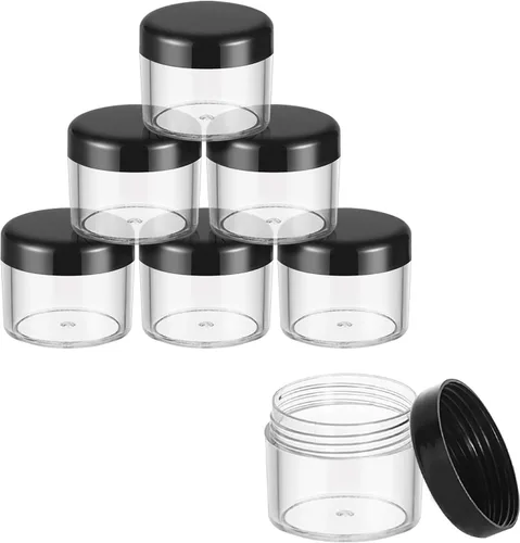 Vista 3 de 40 recipientes de plástico para cosméticos, tanque de almacenamiento transparente con tapa de rosca, tarros de almacenamiento para arcilla, líquido