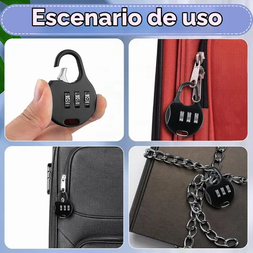 Vista 5 de Moxweyeni Paquete de 10 candados combinados para equipaje, estilo lindo Negro