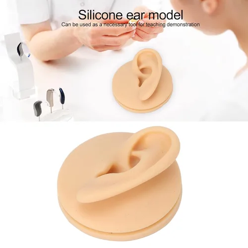 Vista 4 de Modelo de oído, silicona suave, modelo de práctica de acupuntura de oído izquierdo, modelo de simulación de exhibición de oído para enseñanza