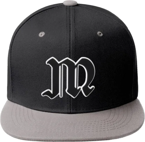 Vista 1429 de Daxton Gorra clásica con visera de billete plano con letras del alfabeto inglés antiguo de la A a la Z
