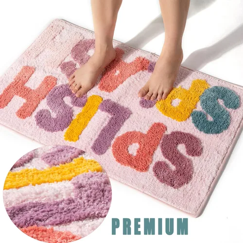 Vista 6 de Divertidas alfombras de baño bonitas antideslizantes para niños, modernas alfombrillas de microfibra absorbentes
