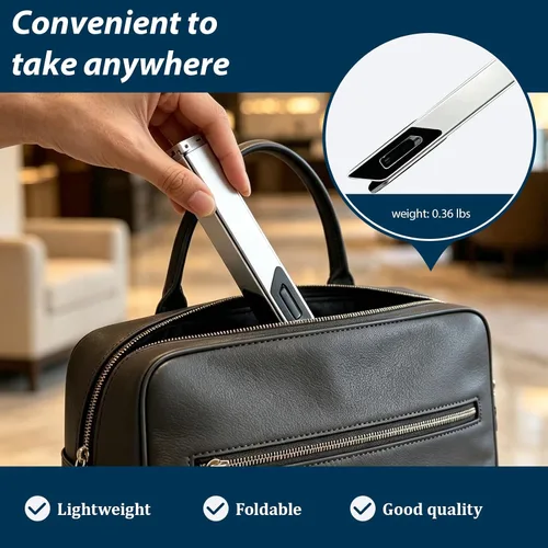Vista 4 de Portable Laptop Stand for Travel, Aluminum X-Shape Silver