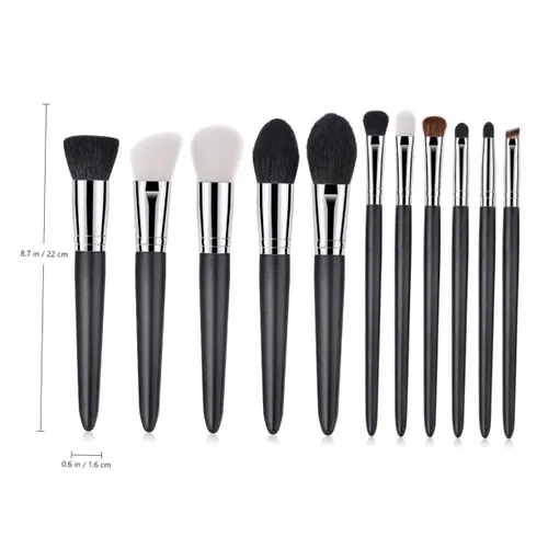 Vista 2 de POPETPOP Cepillo de prevención de maquillaje de desperdicio, cepillo de pelo de cabra para mujer, brochas de maquillaje Bling Maquillaje para mujer