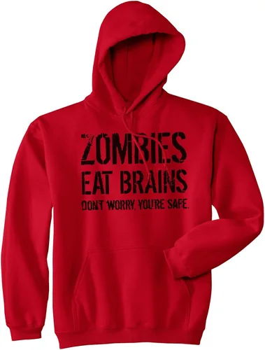 Vista 2 de Crazy Dog T-Shirts Zombies Eat Brains So Youre Safe - Sudadera con capucha para Halloween