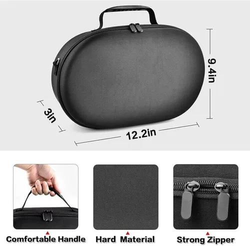Vista 2 de Carrying Case Compatible with MetaOculus Quest Pro, Virtual Reality Headset Game System Storage Holder, VR Accessories Travel Organizer for