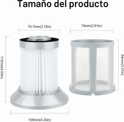 Vista 2 de Filtro de vacío de repuesto para aspiradora Bissell 2156A 1665 16652 1665W 21562 2156E Zing AeroSwift Powerforce sin bolsa, comparado con la parte #